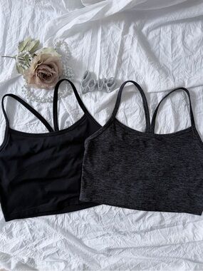 OFFLINE by aerie Black & Grey Longline Recharge Sports Bra Set